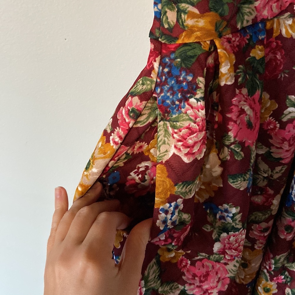 Lularoe Quilted Floral Dress WITH POCKETS - Picture 5 of 7